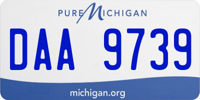 MI license plate DAA9739