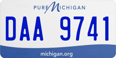 MI license plate DAA9741