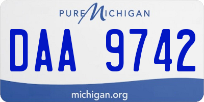 MI license plate DAA9742