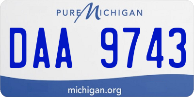 MI license plate DAA9743