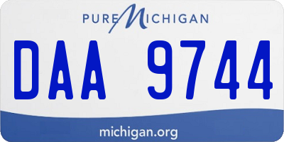 MI license plate DAA9744