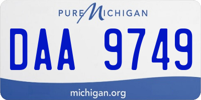 MI license plate DAA9749