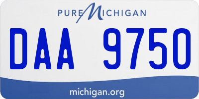 MI license plate DAA9750