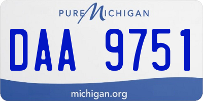 MI license plate DAA9751