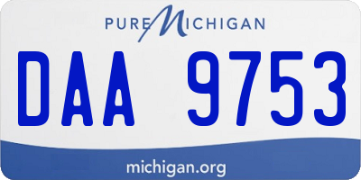 MI license plate DAA9753