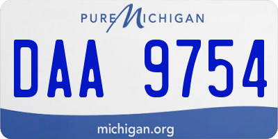 MI license plate DAA9754