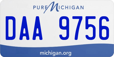 MI license plate DAA9756