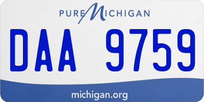 MI license plate DAA9759