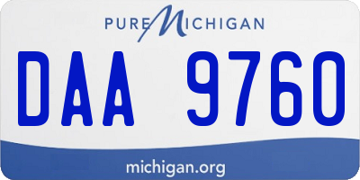 MI license plate DAA9760