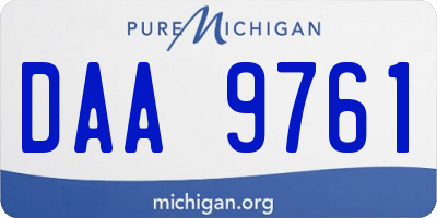 MI license plate DAA9761