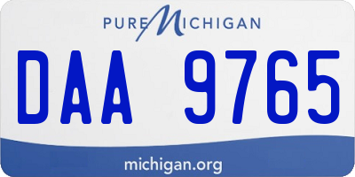 MI license plate DAA9765