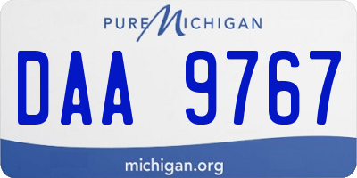 MI license plate DAA9767