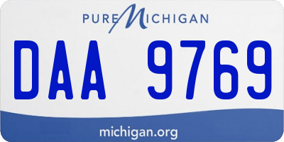 MI license plate DAA9769