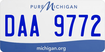 MI license plate DAA9772