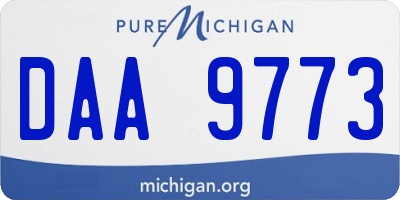 MI license plate DAA9773