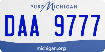 MI license plate DAA9777