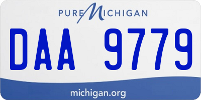 MI license plate DAA9779