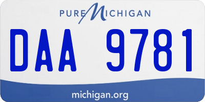 MI license plate DAA9781