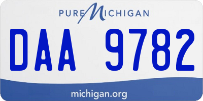 MI license plate DAA9782