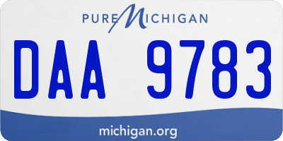 MI license plate DAA9783