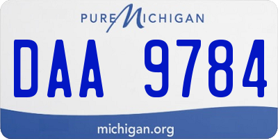 MI license plate DAA9784