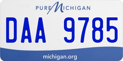 MI license plate DAA9785