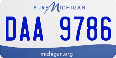 MI license plate DAA9786