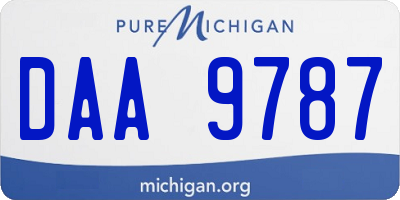 MI license plate DAA9787