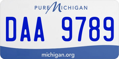 MI license plate DAA9789