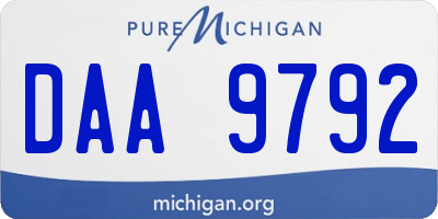 MI license plate DAA9792