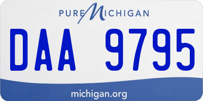 MI license plate DAA9795