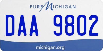 MI license plate DAA9802