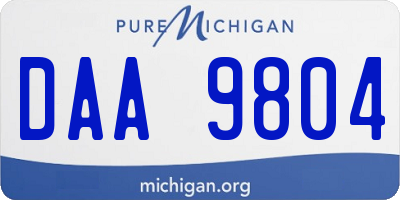 MI license plate DAA9804