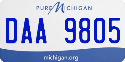 MI license plate DAA9805