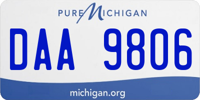 MI license plate DAA9806