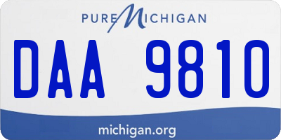 MI license plate DAA9810