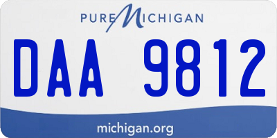 MI license plate DAA9812