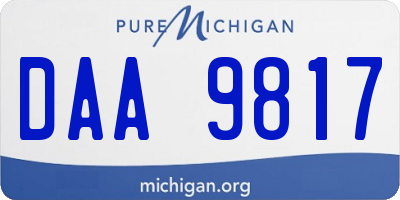 MI license plate DAA9817