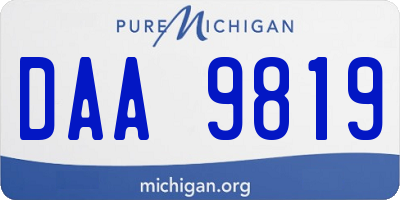 MI license plate DAA9819