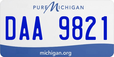 MI license plate DAA9821