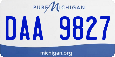 MI license plate DAA9827