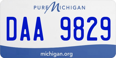 MI license plate DAA9829