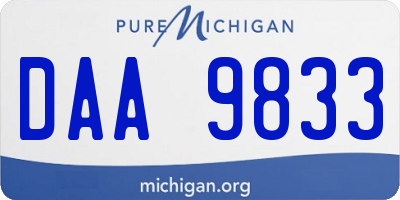 MI license plate DAA9833