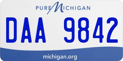 MI license plate DAA9842