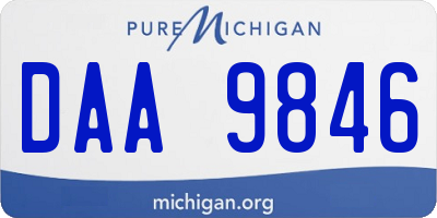 MI license plate DAA9846