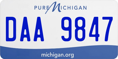 MI license plate DAA9847