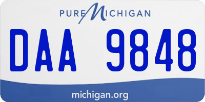 MI license plate DAA9848