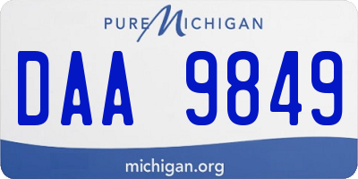 MI license plate DAA9849