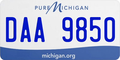 MI license plate DAA9850