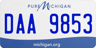 MI license plate DAA9853